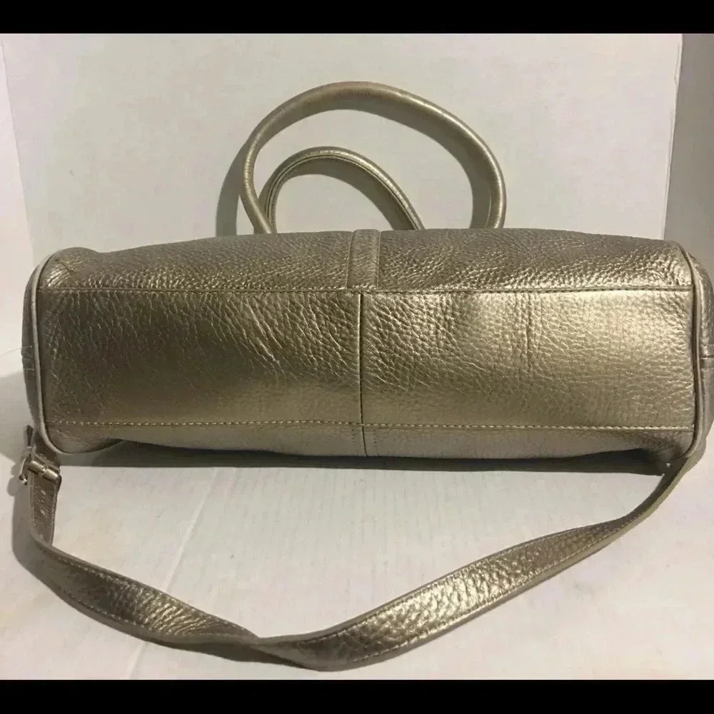 Cole Haan metallic gold leather crossbody handbag